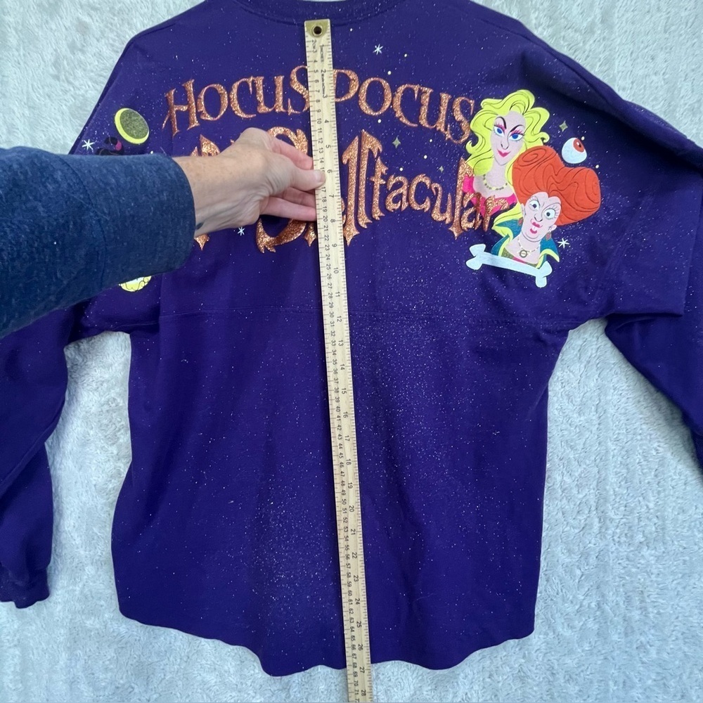 Disney Spirit Jersey Hocus Pocus Sz XS Purple Sparkly Oversized Villanspell - Picture 16 of 16